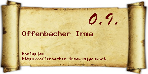 Offenbacher Irma névjegykártya